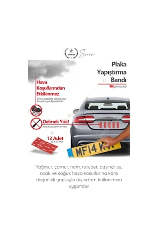 Plakabandı Otomobil Motosiklet Plaka Yapıştırma Bandı 3m Vhb Çift Taraflı Çok Güçlü Suya Dayanıklı Standart