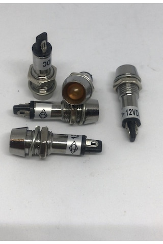 Led Metal Soketli Mat Sarı Led 12V 10Mm 5 Adet