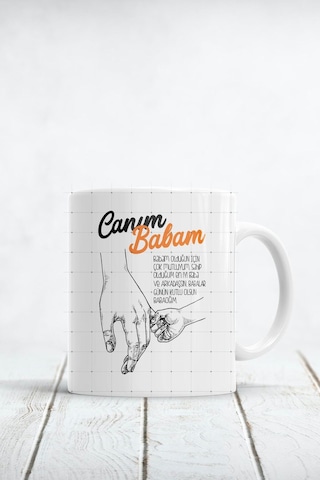 Canım Babam Baskılı Kupa Bardak Beyaz