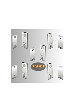 5 Adet Slım Mıknatıslı Kapak Tutucu Kapı, Çekmece Tutucu, Çıt Çıt Krom