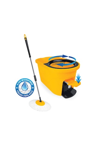 Sgs 4221 Tripton Pedallı Mikrofiber 360 Döner Başlıklı Mop Ve Kova Paspas Temizlik Seti
