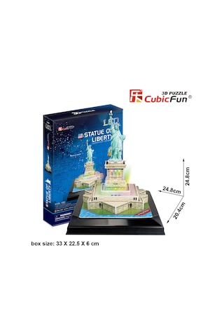 Cubic Fun 3D 37 Parça Puzzle Özgürlük Anıtı - Abd Led Işıklı