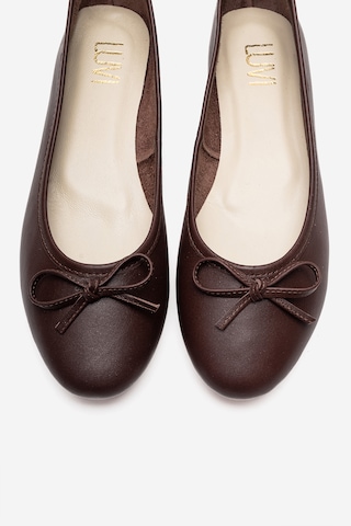 Luvishoes Cilt Hakiki Deri Kadın Babet Ayakkabı 01 Kahve Kahverengi
