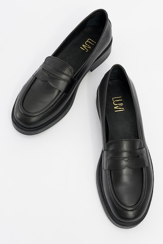 Luvishoes Luvi Shoes Pline Siyah Cilt Hakiki Deri Kadın Loafer Ayakkabı Siyah