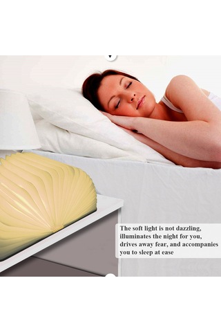 Kangvka Ahşap Katlanabilir Kitap Işığının 3 Renkli Işık Ve 360 Açılabilirlik Özelliği Kara Ceviz Ağacı - Xxs Çok Renkli