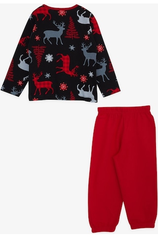 Breeze Erkek Bebek Pijama Takımı Geyik Desenli 9 Ay-3 Yaş, Siyah-siyah Siyah
