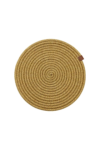 Jutty Hasır Görünümlü Jüt Dokuma Yuvarlak Natural Düz Dekoratif Amerikan Servis 32x32 Cm Supla Naturel
