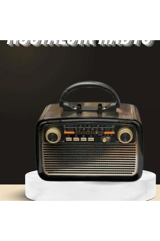 Nostaljik Radyo Bluetooth Bağlantılı Müzik Kutusu Ahşap 53435436