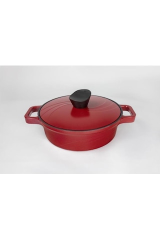 Primanova Bordaın Alüminyum Sığ Tencere 24cm Kırmızı