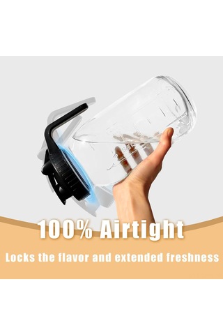 Maiyame Geniş Ağızlı Mason Kavanozu İçin Sızdırmaz Dökme Ağzı - Taze Saklama Ve Kolay Kullanım Siyah