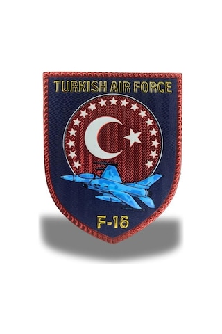 Single Sword Turkish Air Force F-16 Plastik Arkası Cırtlı Arma Patch Diğer