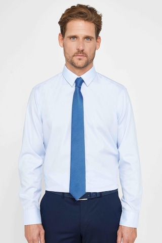 Tudors Slim Fit Uzun Kollu Non Iron Erkek Gömlek-31172-mavi Mavi