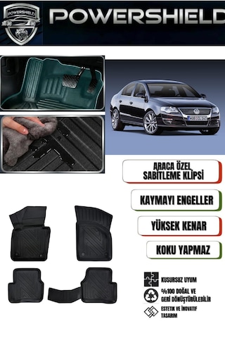 Powershıeld Volkswagen Passat B6 2005-2010 Uyumlu Araca Özel 5d Premium Havuzlu Oto Paspas Takımı