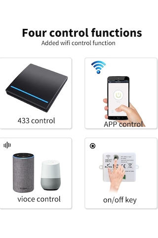 Tuya Uyumlu Wifi 2 Tuşlu Senaryo Butonu Ve 2 Adet Işık Anahtarı Seti
