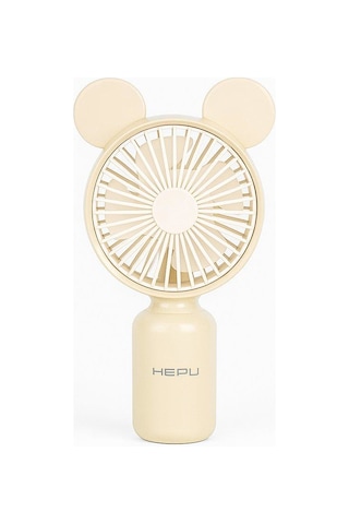 Hepu Hp-f04 Usb Şarjlı El Tipi Mini Fan Ayıcık Kulak Figürlü, 3 Kademeli Rüzgar Seçeneği