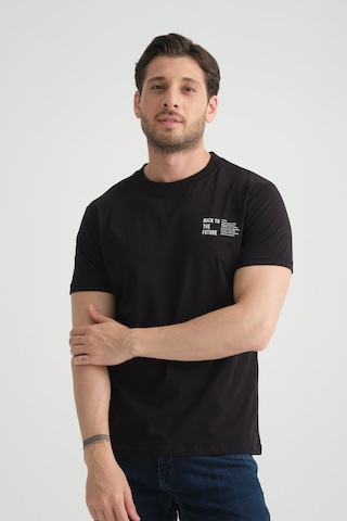 Shooter Sportwear Shooter Erkek Pamuklu T-shirt Premium Kalite Minimal Tasarım Regular Kalıp Siyah