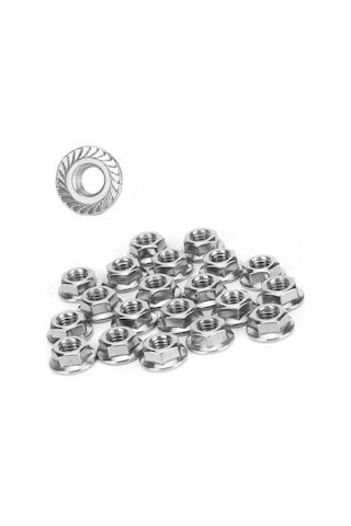 Tongxida 25 Parça Paslanmaz Çelik Flanşlı Somun, Sera Ekipmanları İçin Korozyon Dirençli Somun Seti