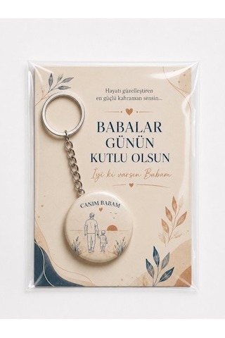 Babalar Günü Hediyesi Canım Babam Kartlı Anahtarlık 44 Mm Pvc Kaplı Metal Açacaklı