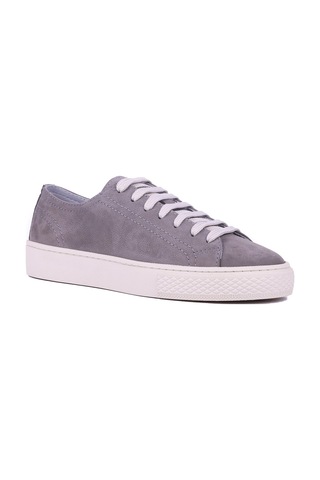 Shoetyle - Hakiki Nubuk Deri Gri Renk Erkek Sneaker - 666-0381 -1580