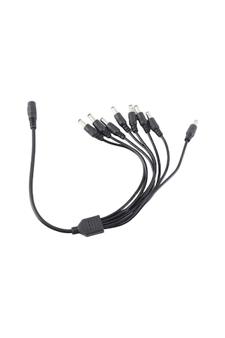 Yaozixa 8 Çıkışlı Cctv Güç Dağıtıcı Kablosu, 5.5x2.1mm Ana Bağlantı, 1 Adaptörle 8 Kameraya Enerji Sağlar, 12v Dc Uyumlu, Led Ve Güvenlik Kameraları İçin