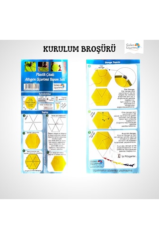 Uçurtma Yapım Seti / Naylon Altıgen / Plastik Çıtalı / Beyaz