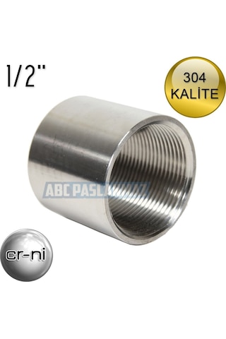 Paslanmaz Çelik 1/2'' Manşon 304 Kalite