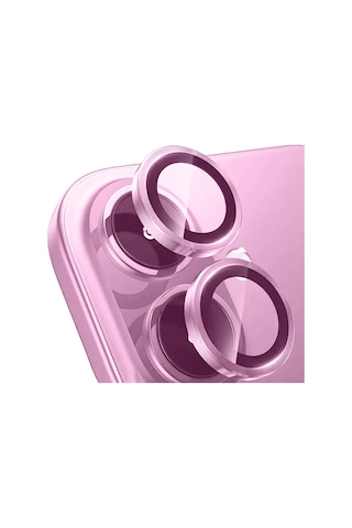 Apple iPhone Uyumlu  16 Frm Mikro Kamera Lens Koruyucu - Pembe Pembe