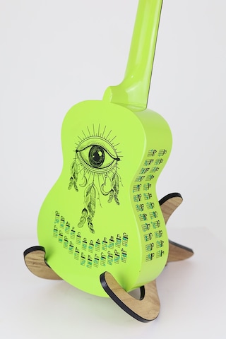 gözyaşı siyah ukulele akor cetveli tablosu stickeri etiketi
