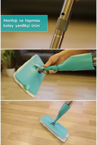 Smarter Shiny Sprey Mop Turkuaz + Yedek Mop