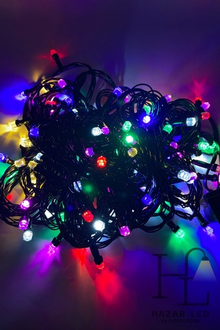 10 Metre 100 Ledli Rgb İp Led Eklemeli Fonksiyonlu Dekoratif Led Işık Yılbaşı Süsü Çam Ağacı Işığı Çok Renkli