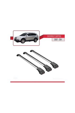 Chevrolet Captiva 2007-2011 Arası İle Uyumlu Ace-1 Ara Atkı Tavan Barı Gri 3 Adet Bar