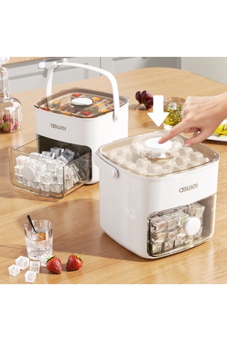 Jian Fan Buz Kutusu Yapmak İçin Buz Küplerine Bas, Büyük Kapasiteli Buz Deposu - Beyaz Beyaz