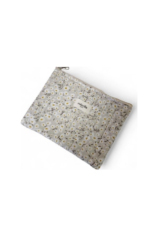 Estrella Paris Bloom Portföy & Clutch El Çantası Tablet Çantası Makyaj Çantası Papatya Bej 25 X 19 Cm