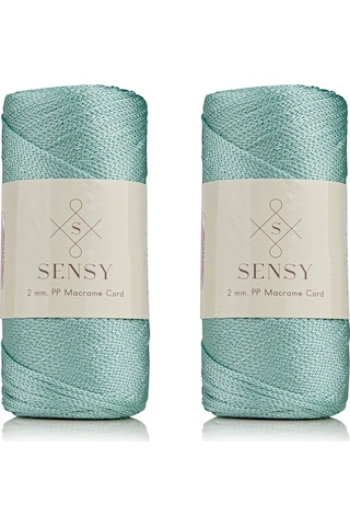 Sensy Premium 400 Gr Polyester Makrome Ipi 2 Mm 2li Set Mint Makrame Ip Supla Çanta Ipi No:4