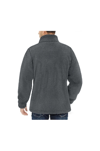 Oversize Peluş Sweatshirt Erkek Polar Sweatshirt Erkek Sweatshirt Oversıze-peluss füme