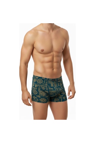 Erkek Likralı Baskı Desenli Boxer Bgl-st05009 Yeşil