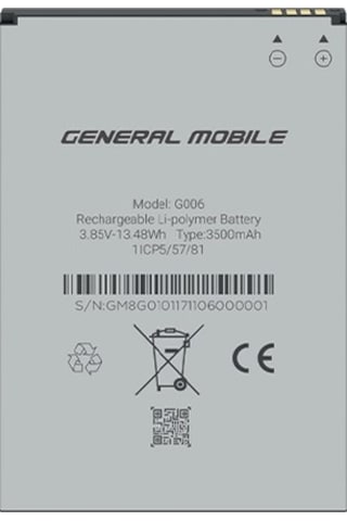General Mobile GM 8 Go/GM 9 Go/GM 6D Batarya 3500 mAh