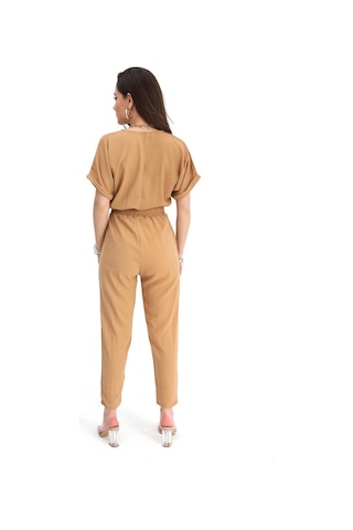 Tulum Beli Lastikli Arkası Dekolteli V Yaka - Vizon-vizon Vizon