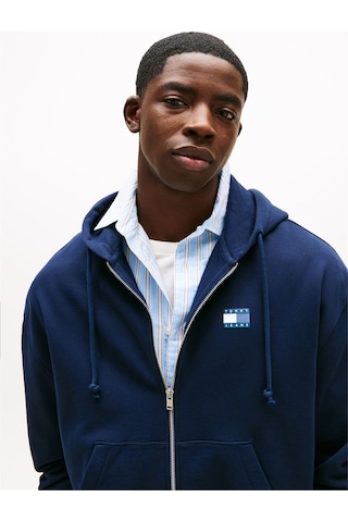 Tommy Hilfiger Tjm Crp New Classıcs Zıp Thr Erkek Mavi Sweatshirt - Dm0dm21626
