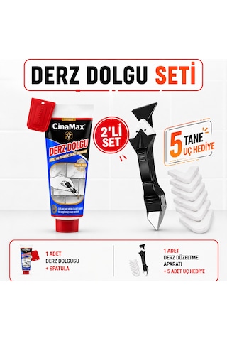 400 Gr Derz Dolgusu + 5 Uçlu Derz Kazıyıcı Fayans Derz Tamir Ve Yenileme Seti