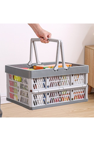 Snapbuy Katlanır Sepet, Alışveriş, Piknik, Market, Taşıma, Depolama Ve Kamp İçin Uygundur Küçük Boy Gri