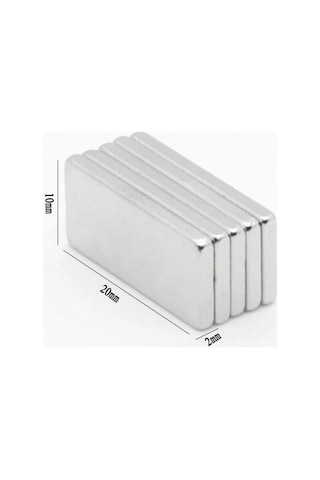 Zenvia 20 10 2 Mm N35 Neodyum Mıknatıs Köşeli, Nikel Kaplama 50 Li Set Znv2026