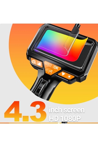 P330 180 Derece Oynar Başlı 6mm Lens Çapı 1 Metre Yarı Sert Kablo Endüstriyel Yılan Kamera