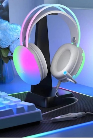 Kulak Üstü Kablosuz Bluetooth Kulaklık Unısex Renkli Işıklı Kulaklık Diğer