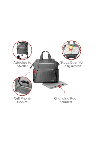 Skip-Hop Mainframe Bebek Bakım Sırt Çantası 9J639110 Gri