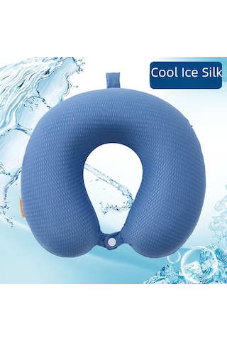 Shineyee Yetişkinler İçin Soğuk İpek Dokulu Hafıza Köpüklü Boyun Yastığı - Ofis, Uyku Ve Seyahat İçin Ergonomik Destek Koyu Gri Koyu Gri