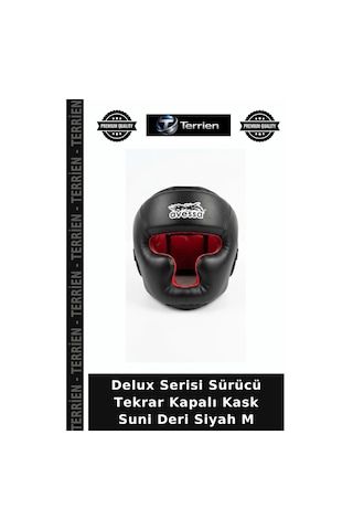 Delux Serisi Sürücü Tekrar Kapalı Kask Suni Deri Siyah M