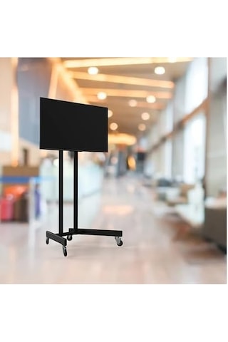 Alpın Tv/fuar Standı Metal Ayaklı Tekerlekli Tv Sehpası/ünitesi 40 İnç 75 İnç