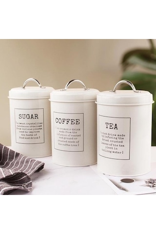 Jzcat 3ü1 Arada Mutfak Depolama Kavanoz Seti - Beyaz