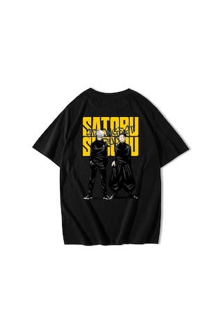 Brz Collection Unisex Oversize Anime Jujutsu Kaisen Satosugu T-shirt-siyah Siyah